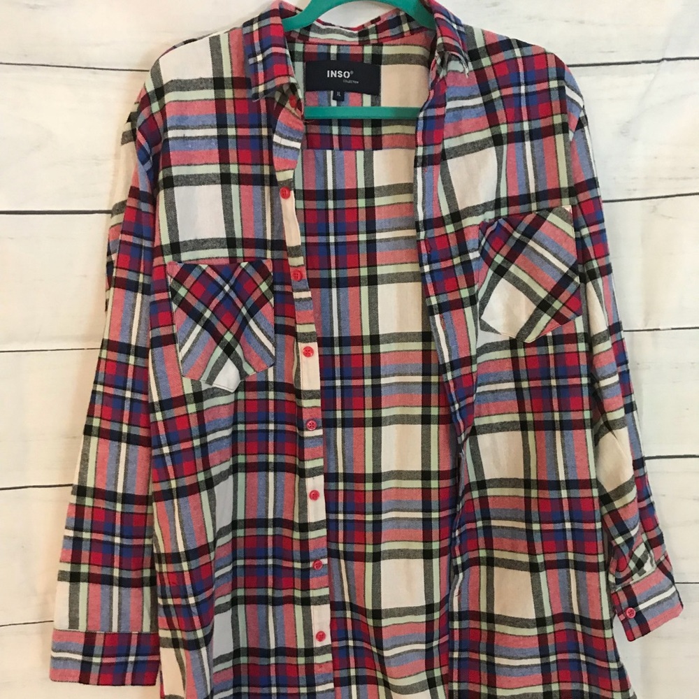 Soft & Comfy Long Sleeve Plaid Button Up Flannel